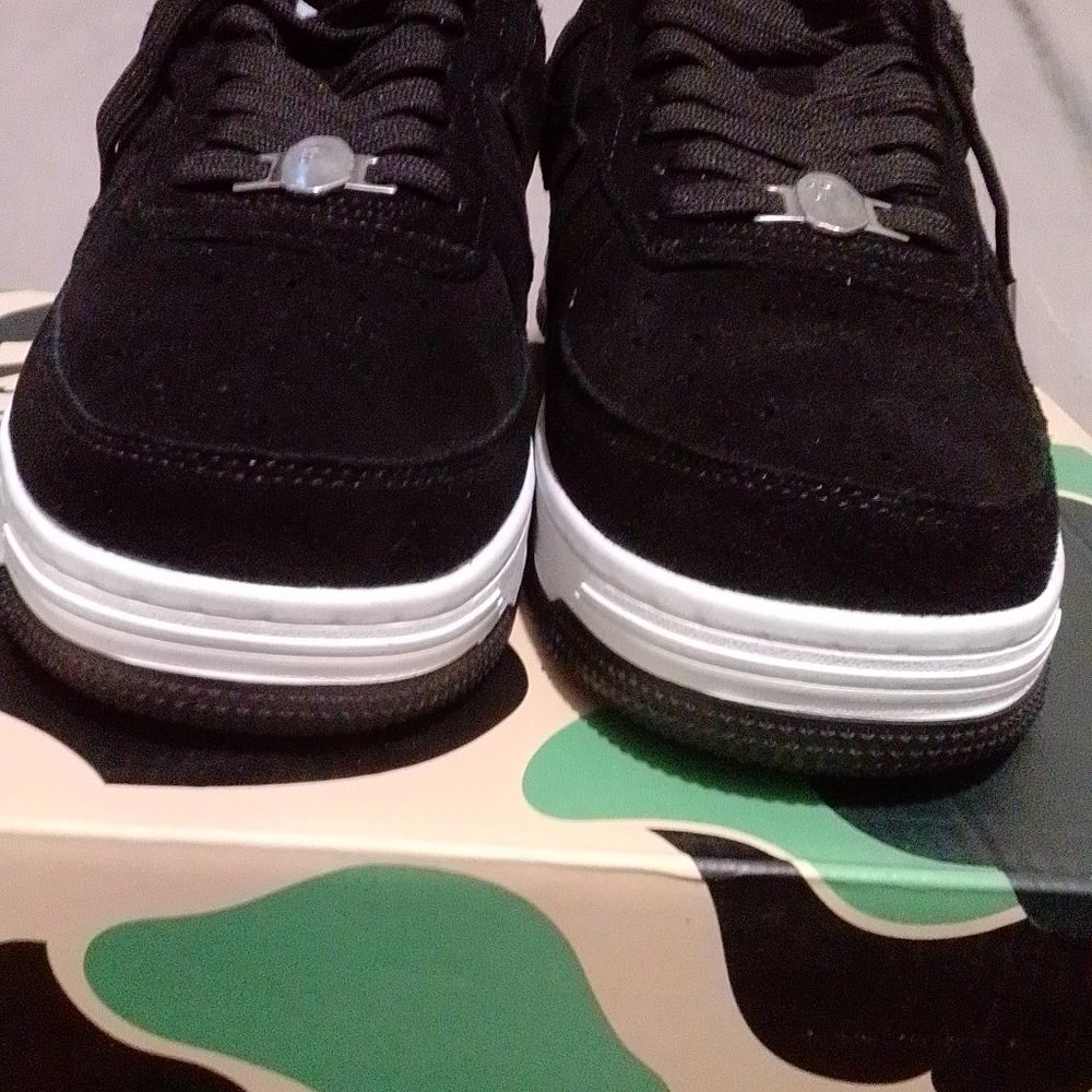 Genuine Black Suede Leather Bapes size 9.5